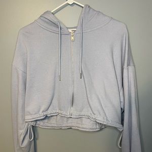 Garage Cropped baby blue zip up
